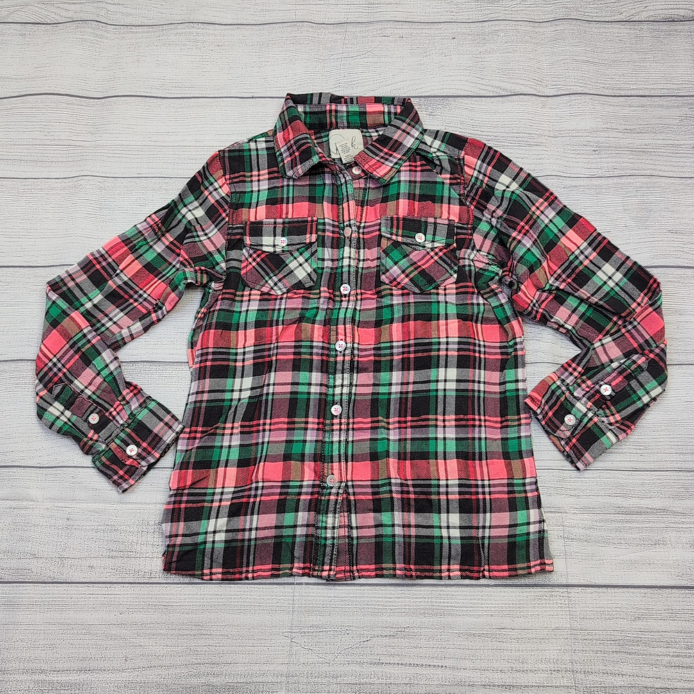 12 Peek Plaid Flannel Button-Up Shirt